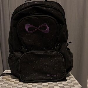 NFINITY Black Backpack with Purple Logo